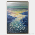 HOLMAN ART Golden Reflection – Textured Impasto Seascape Oil Painting of Ocean Sunset - image 1