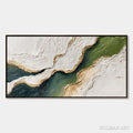 HOLMAN ART Emerald Shoreline – Textured Wabi Sabi Abstract Coastal Landscape Painting - image 1