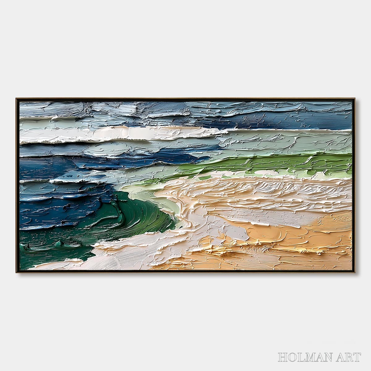 HOLMAN ART Coastal Drift – Textured Abstract Seascape Impasto Oil Painting - image 1