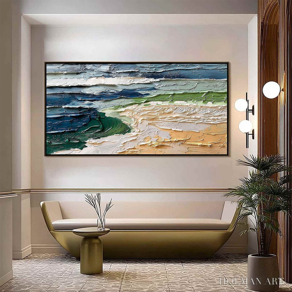 HOLMAN ART Coastal Drift – Textured Abstract Seascape Impasto Oil Painting - image 2