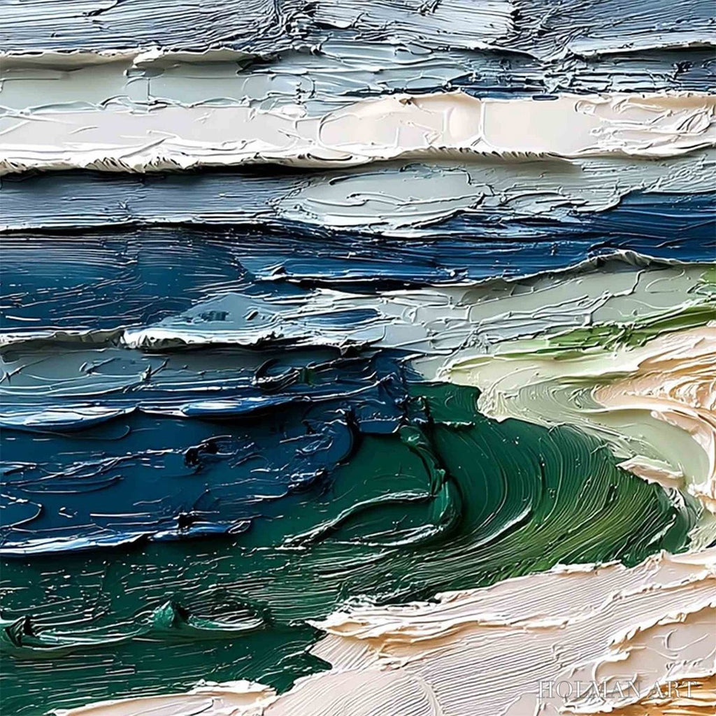 HOLMAN ART Coastal Drift – Textured Abstract Seascape Impasto Oil Painting - image 3