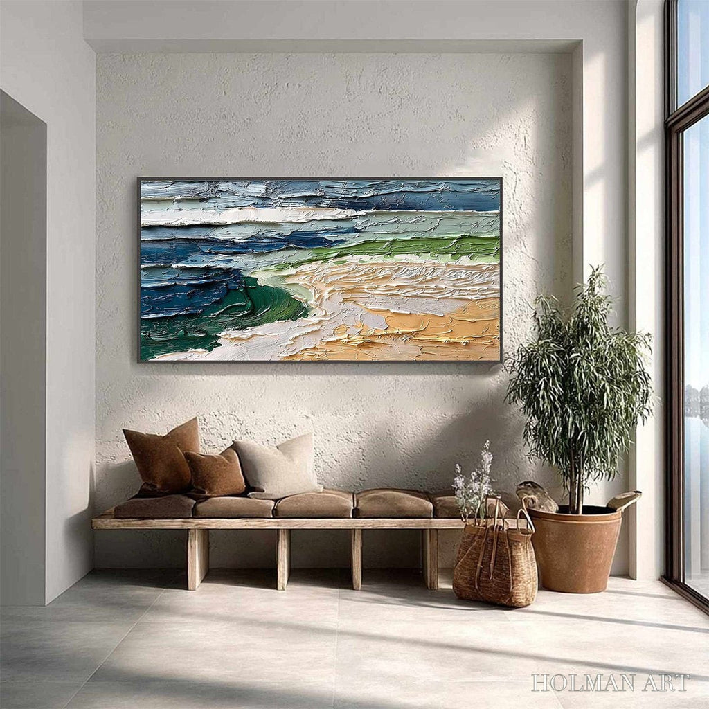 HOLMAN ART Coastal Drift – Textured Abstract Seascape Impasto Oil Painting - image 4