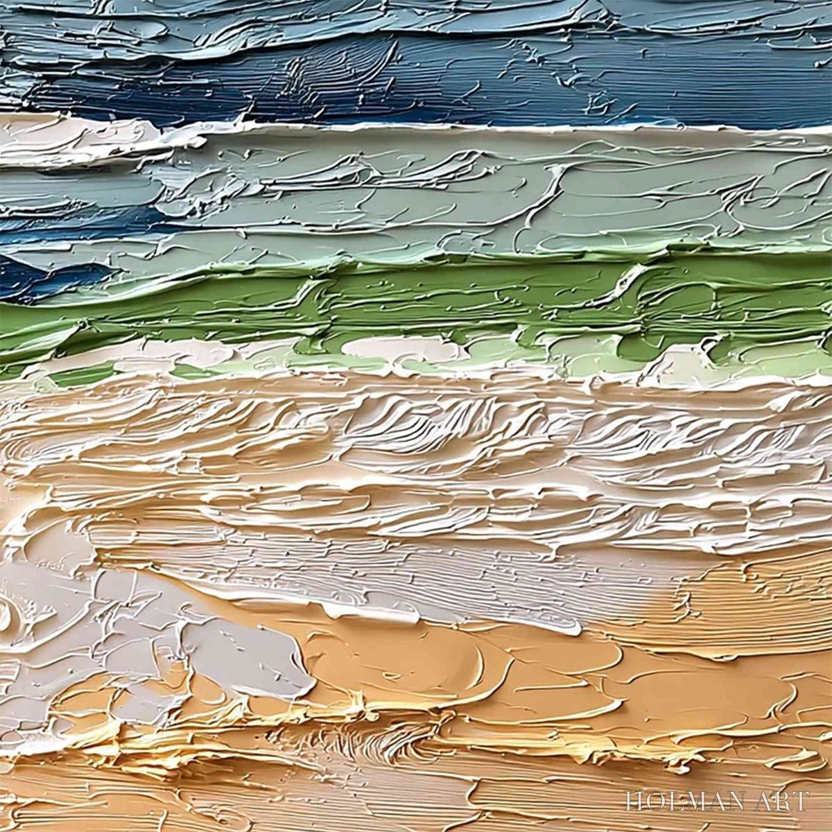 HOLMAN ART Coastal Drift – Textured Abstract Seascape Impasto Oil Painting - image 5