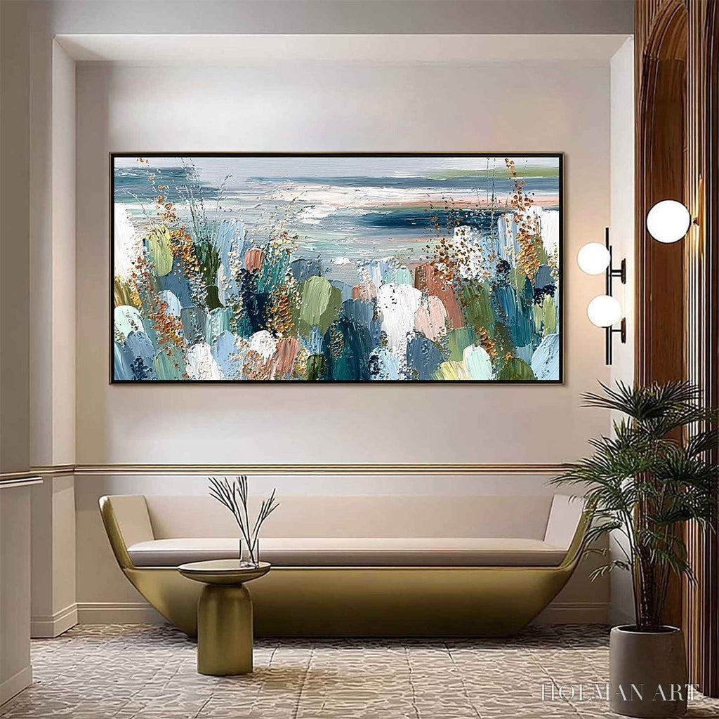 HOLMAN ART Coastal Bloom – Textured Abstract Seascape Impasto Oil Painting - image 2