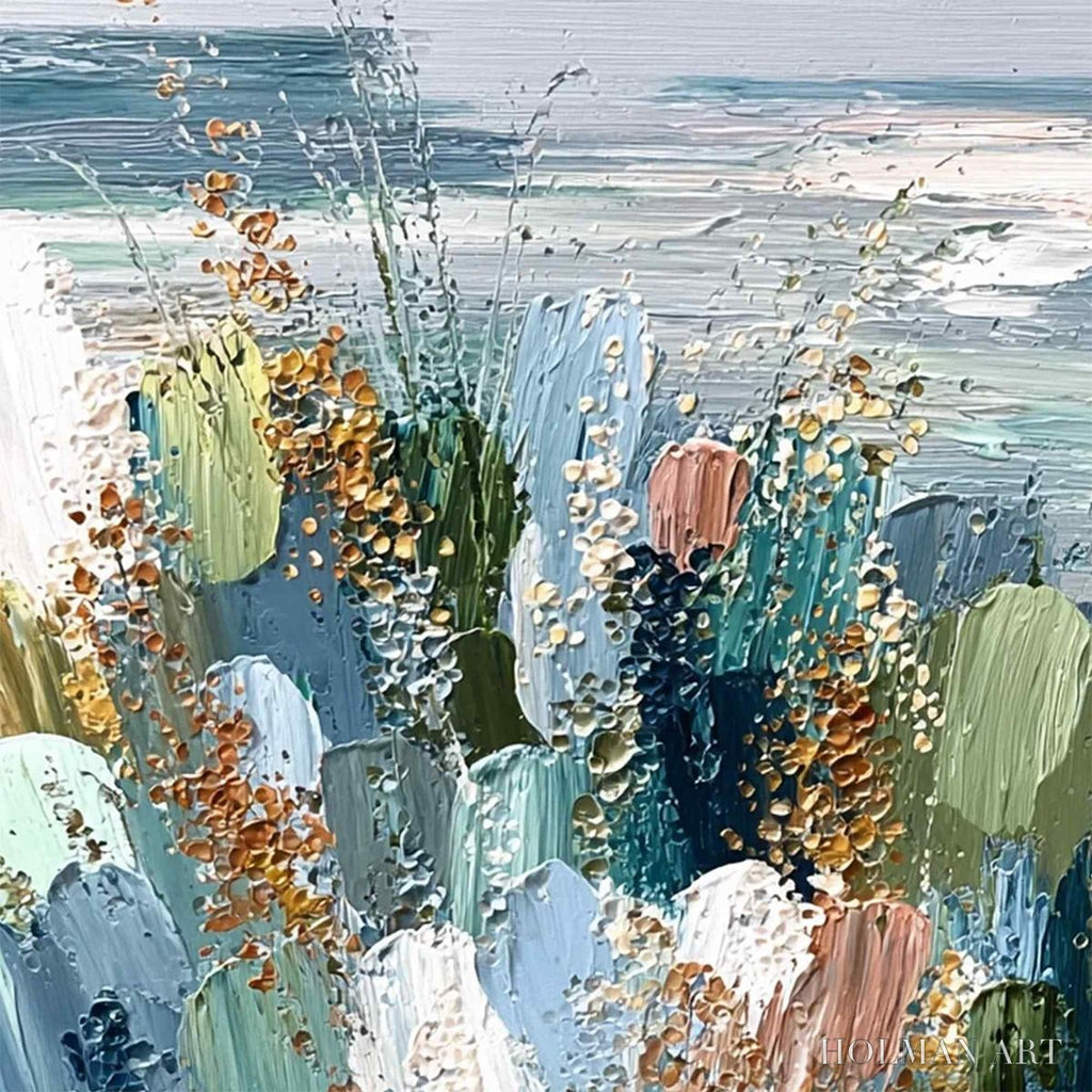 HOLMAN ART Coastal Bloom – Textured Abstract Seascape Impasto Oil Painting - image 3