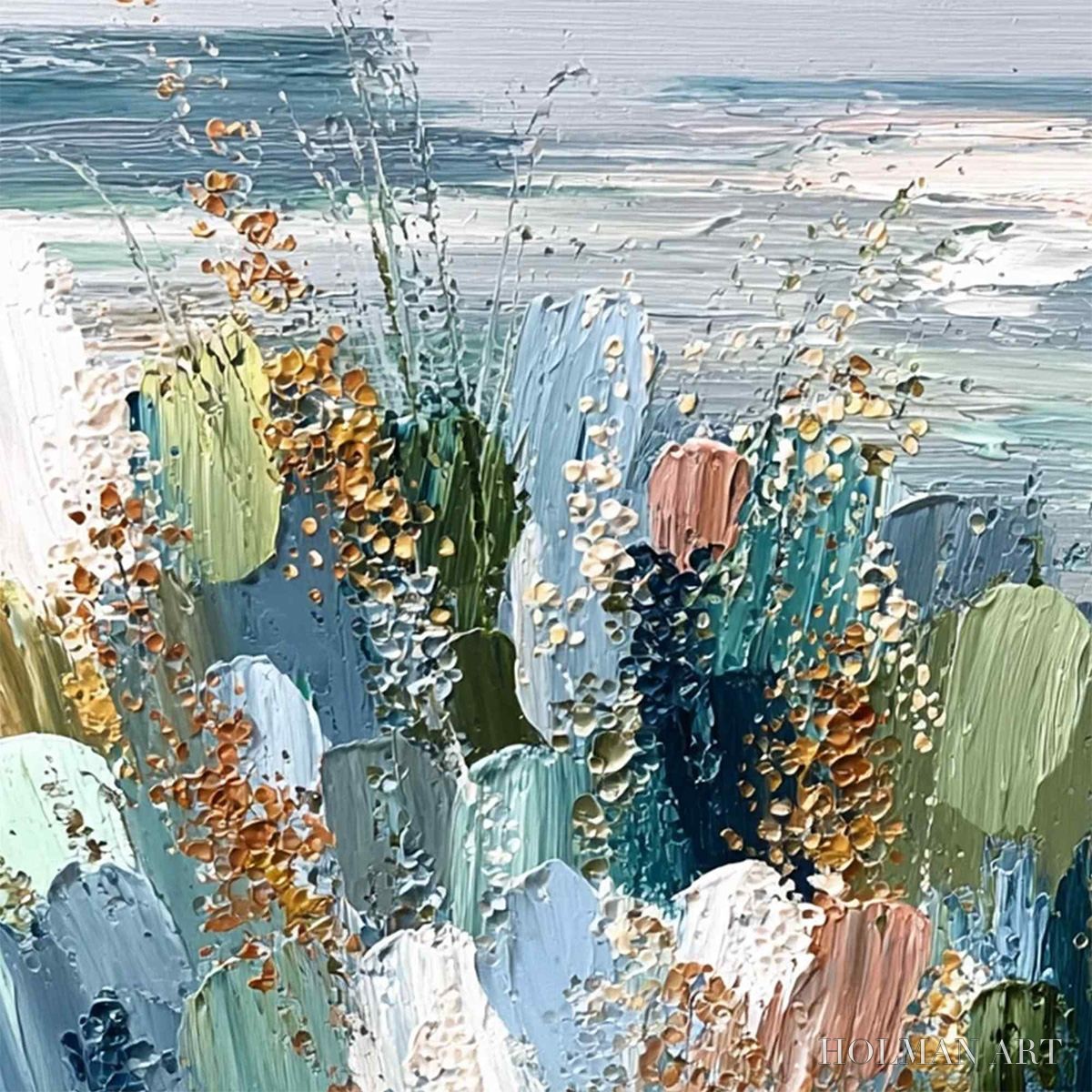 HOLMAN ART Coastal Bloom – Textured Abstract Seascape Impasto Oil Painting - image 3