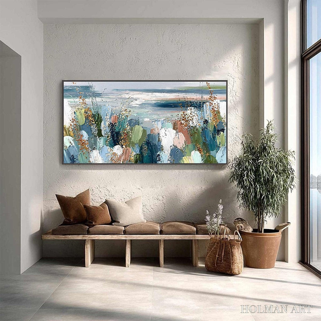 HOLMAN ART Coastal Bloom – Textured Abstract Seascape Impasto Oil Painting - image 4