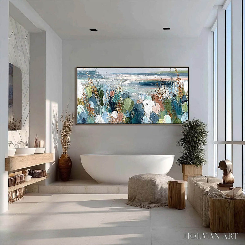 HOLMAN ART Coastal Bloom – Textured Abstract Seascape Impasto Oil Painting - image 6