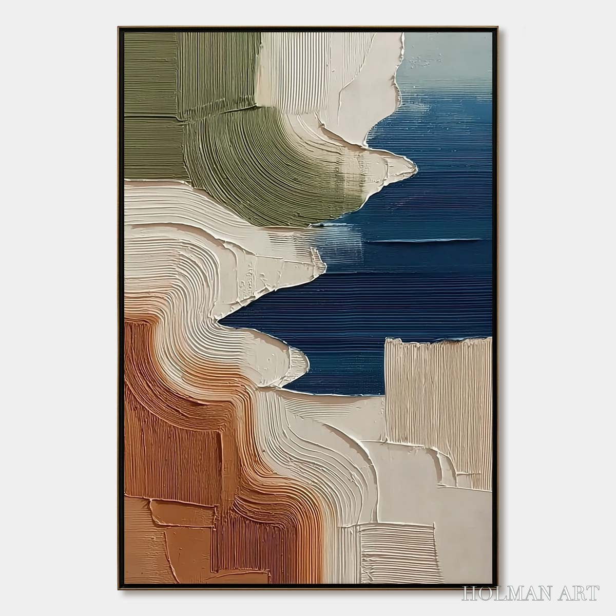 HOLMAN ART Terra E Mare – Heavy Texture Abstract Coastal Landscape Painting - image 1
