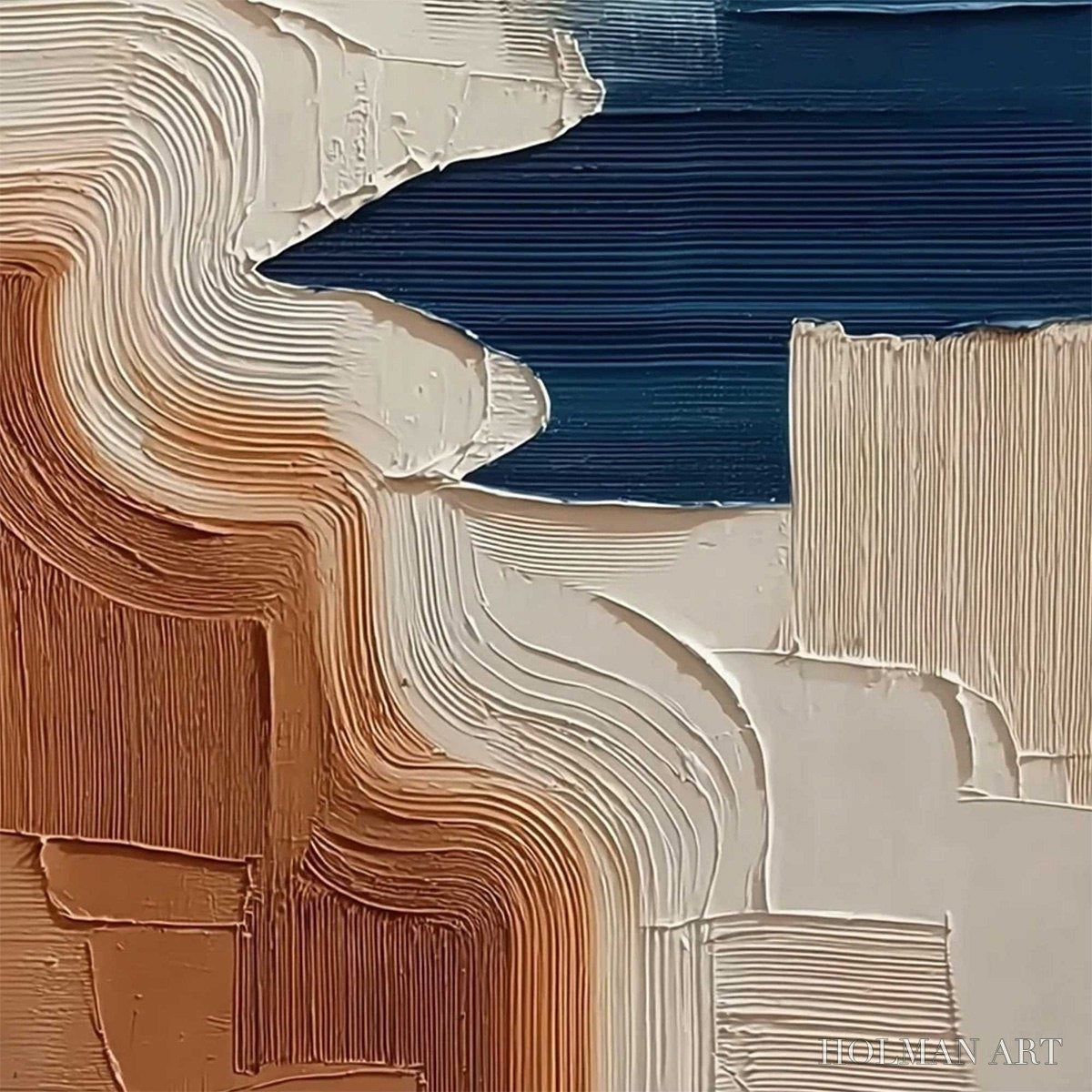 HOLMAN ART Terra E Mare – Heavy Texture Abstract Coastal Landscape Painting - image 5