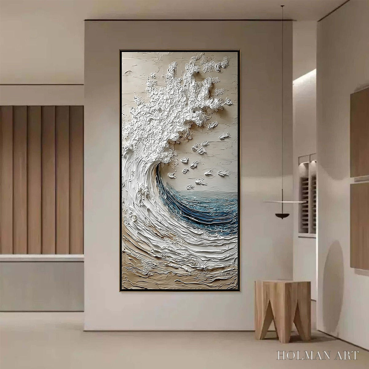 HOLMAN ART Crescendo | Textured Coastal Wave Impasto Original Oil Painting - image 2