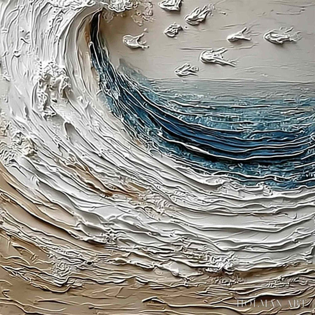 HOLMAN ART Crescendo | Textured Coastal Wave Impasto Original Oil Painting - image 3