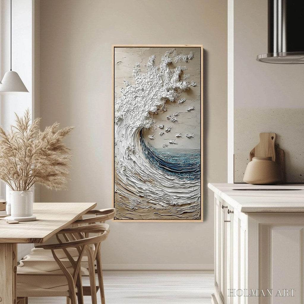 HOLMAN ART Crescendo | Textured Coastal Wave Impasto Original Oil Painting - image 4