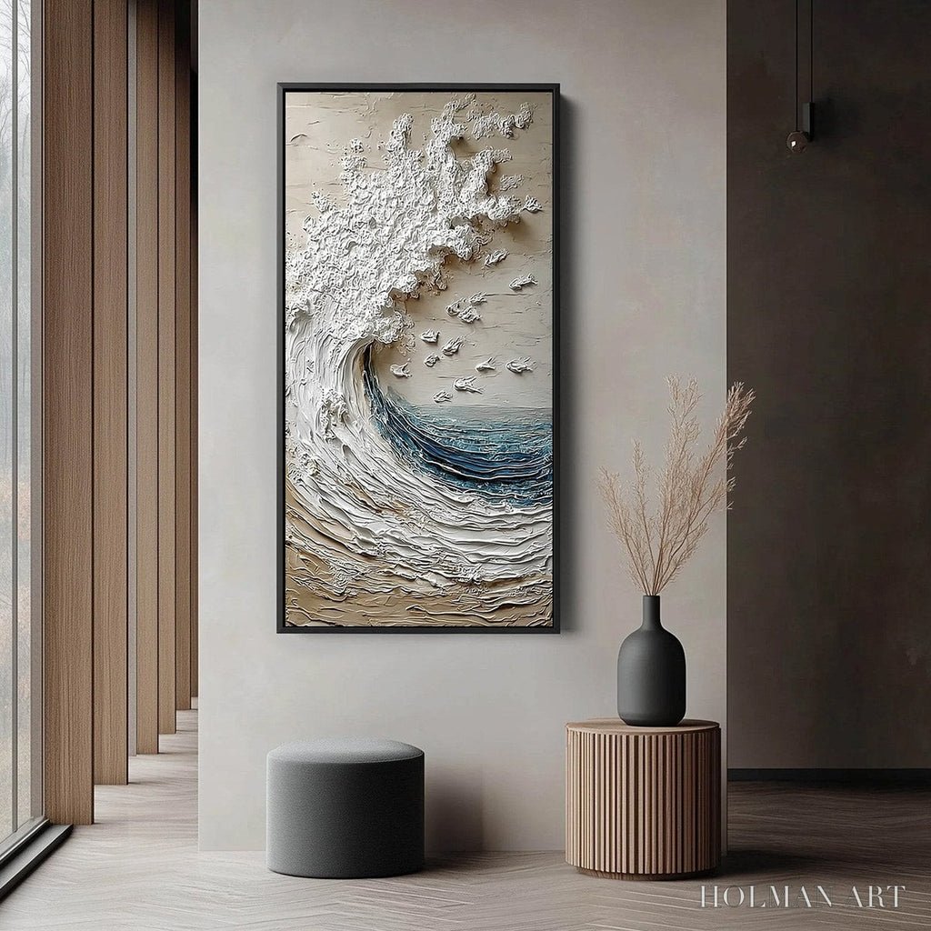 HOLMAN ART Crescendo | Textured Coastal Wave Impasto Original Oil Painting - image 6