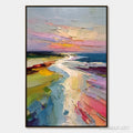HOLMAN ART Coastal Embrace – Textured Vertical Coastal Landscape Impasto Painting - image 1