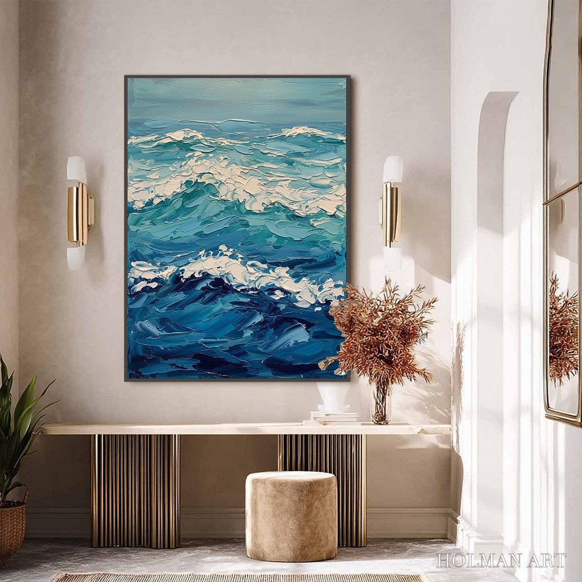 HOLMAN ART Azure Crest – Textured Impasto Ocean Wave - image 4