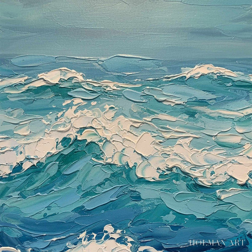 HOLMAN ART Azure Crest – Textured Impasto Ocean Wave - image 5