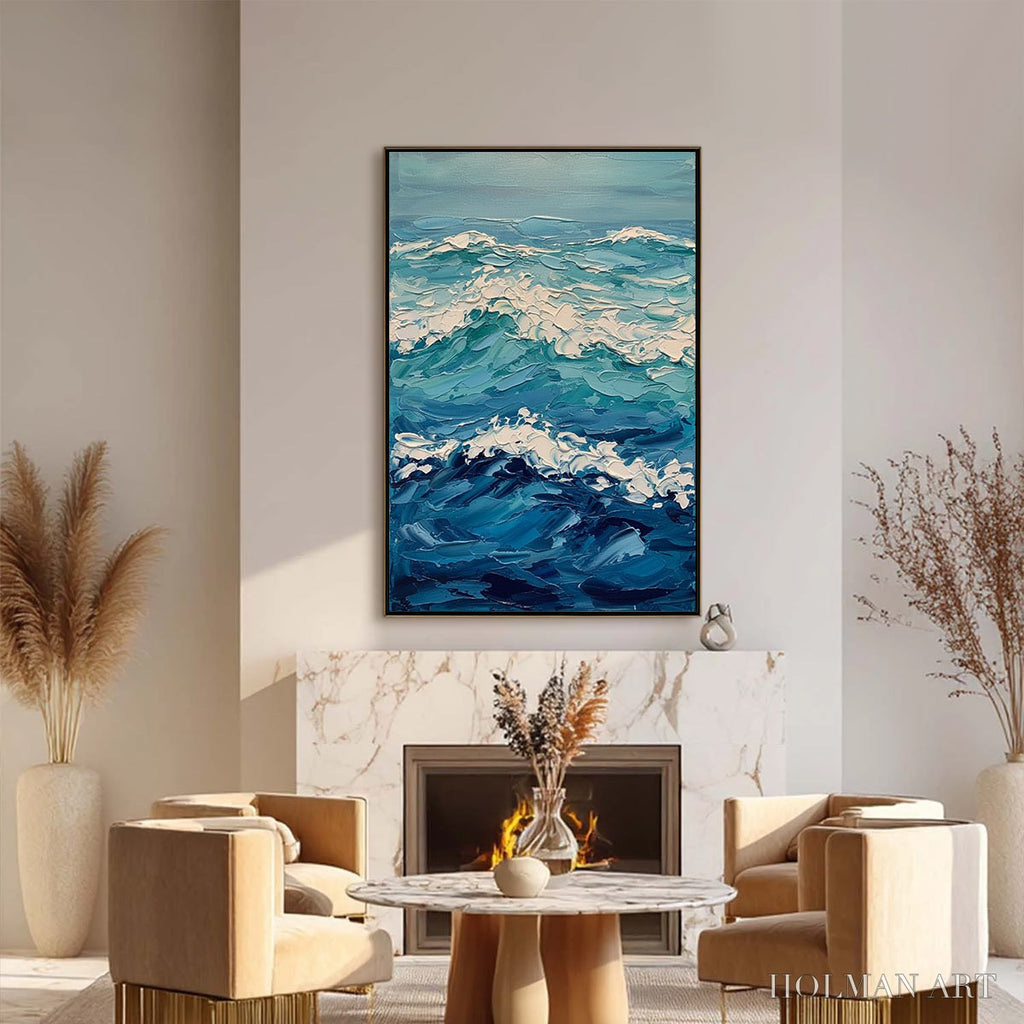 HOLMAN ART Azure Crest – Textured Impasto Ocean Wave - image 6