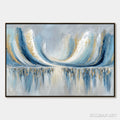 HOLMAN ART Coastal Echoes – Abstract Gold & Blue Textured Seascape Painting - image 1