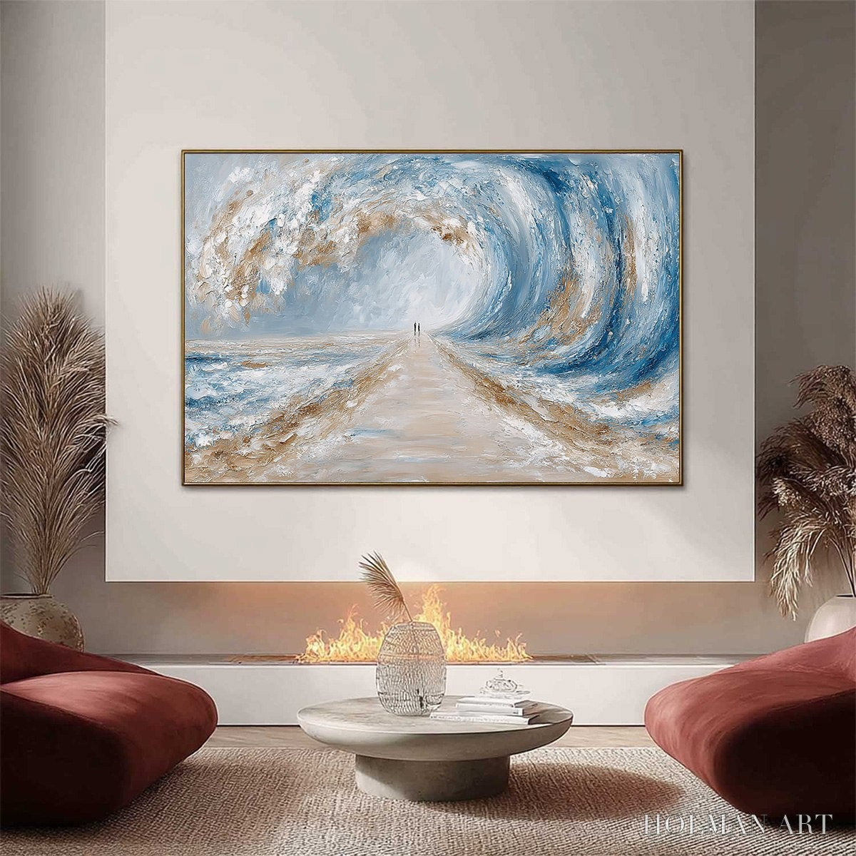 HOLMAN ART the Path Within the Tide – Large Textured Abstract Seascape Painting - image 2