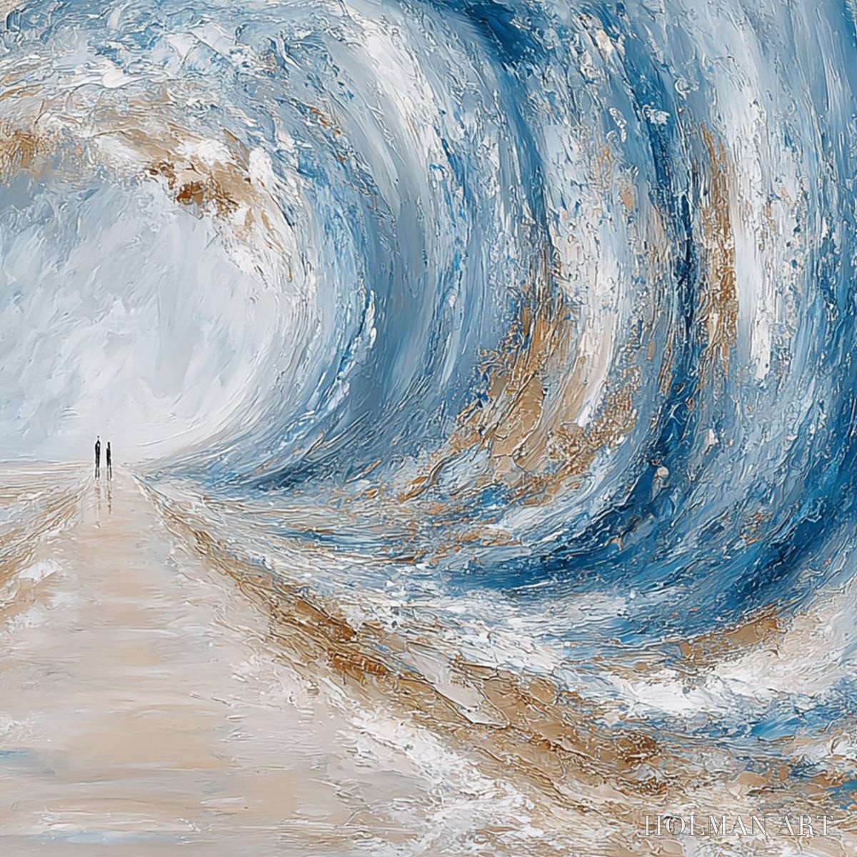 HOLMAN ART the Path Within the Tide – Large Textured Abstract Seascape Painting - image 3