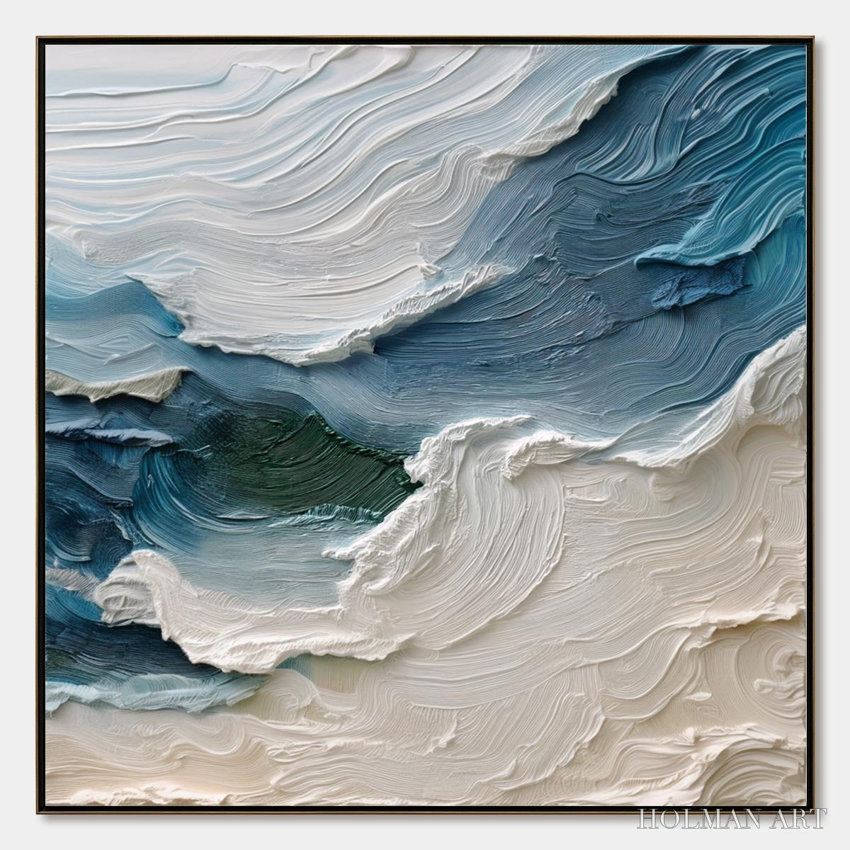 HOLMAN ART Atlantic Swell – Heavily Textured Abstract Seascape Painting for Coastal Decor - image 1