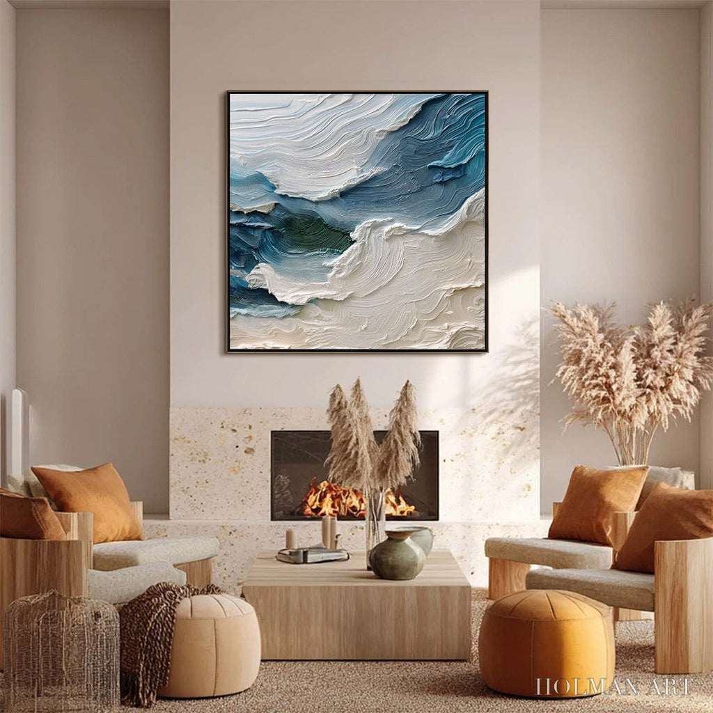 HOLMAN ART Atlantic Swell – Heavily Textured Abstract Seascape Painting for Coastal Decor - image 2