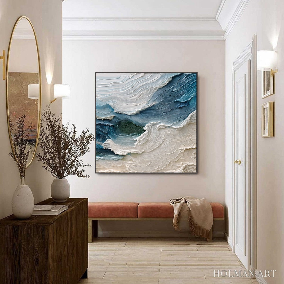 HOLMAN ART Atlantic Swell – Heavily Textured Abstract Seascape Painting for Coastal Decor - image 6