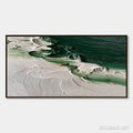 HOLMAN ART Emerald Tide – Textured Green and White Wabi Sabi Abstract Painting - image 1