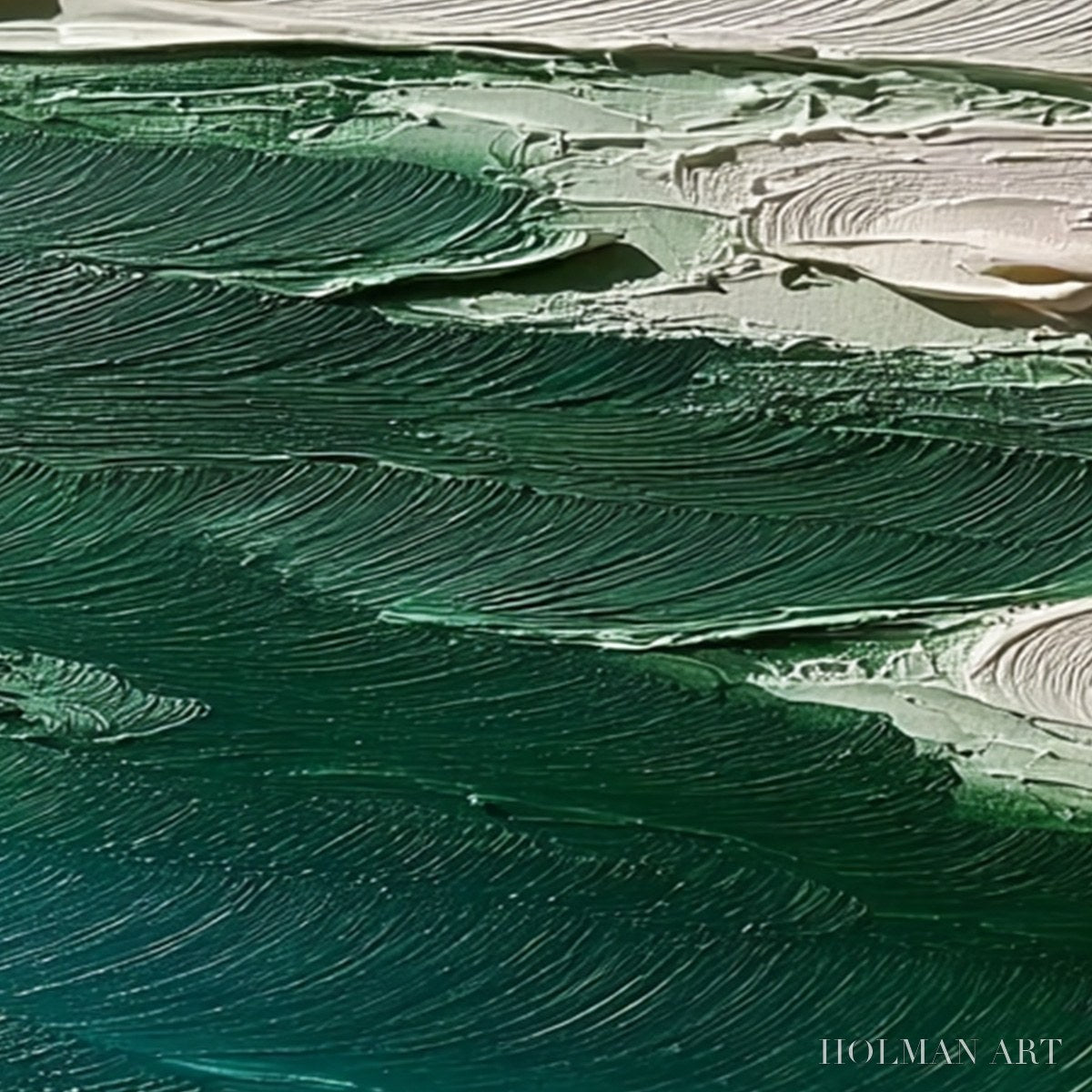 HOLMAN ART Emerald Tide – Textured Wabi Sabi Abstract Coastal Painting - image 5