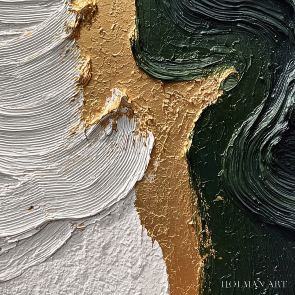 HOLMAN ART Emerald Shore – Textured Abstract Wabi Sabi - image 3