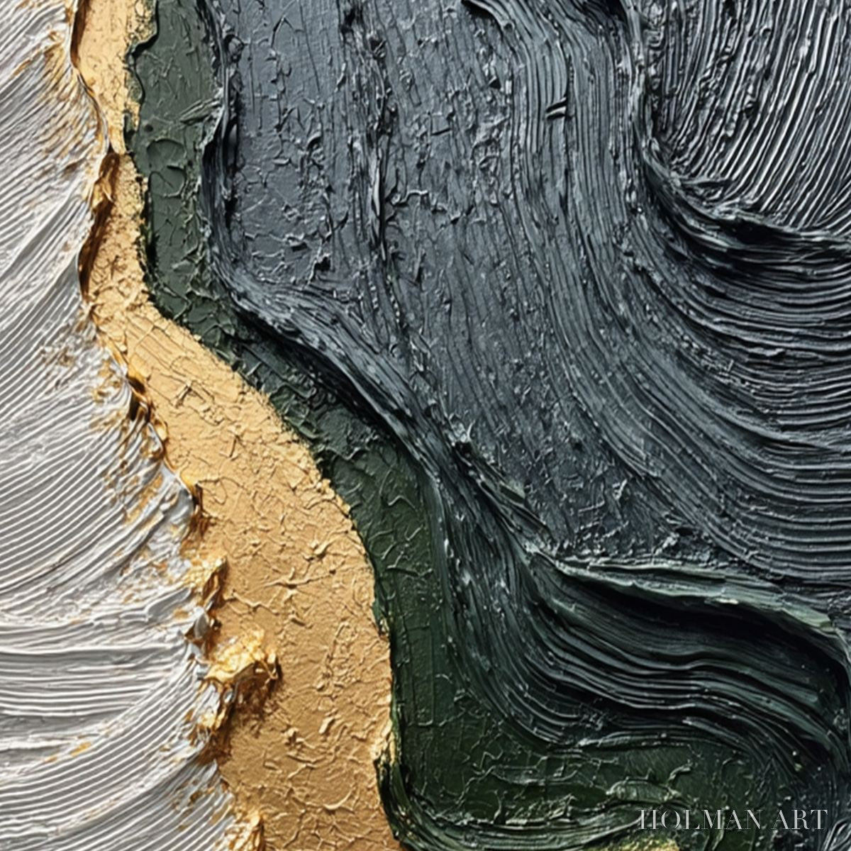 HOLMAN ART Emerald Shore – Textured Abstract Wabi Sabi - image 5