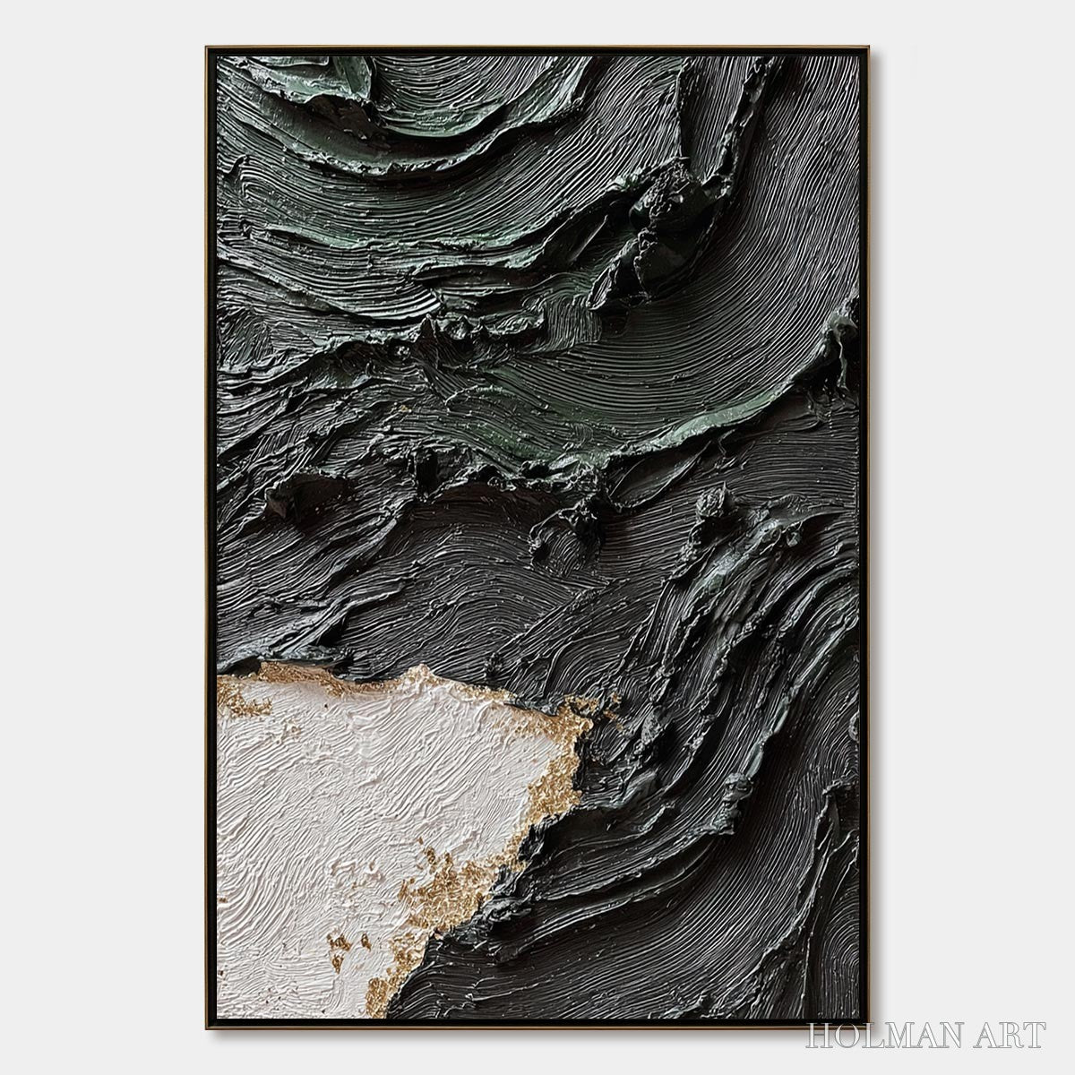 HOLMAN ART Terra Firma – Heavy Texture Wabi Sabi Abstract Painting with Gold Leaf - image 1