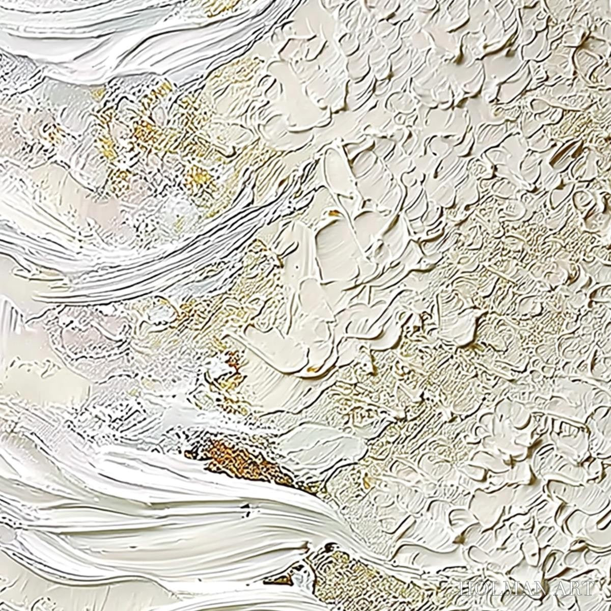 HOLMAN ART Whitewater Whisper – Textured Wabi Sabi Abstract Seascape Painting - image 5