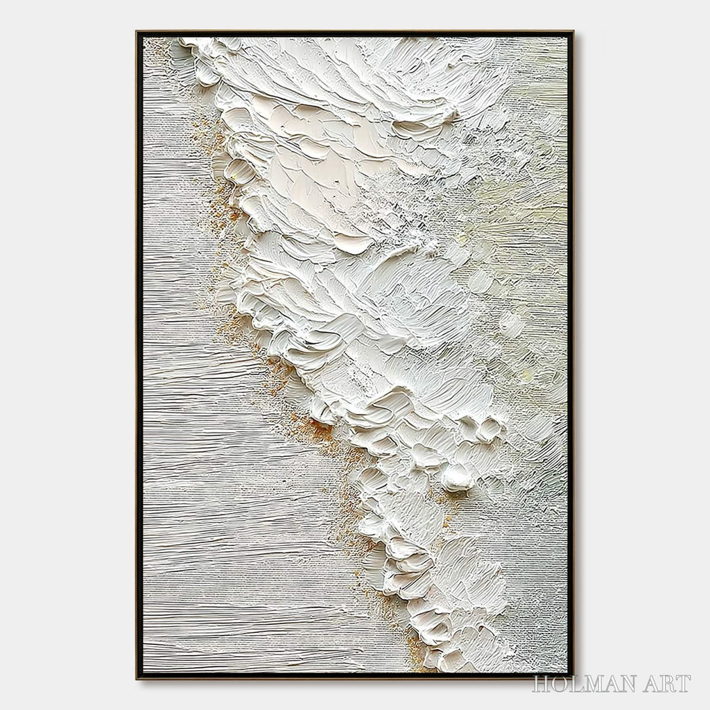 HOLMAN ART Aegean Foam – Textured Wabi Sabi Abstract Ocean Art - image 1