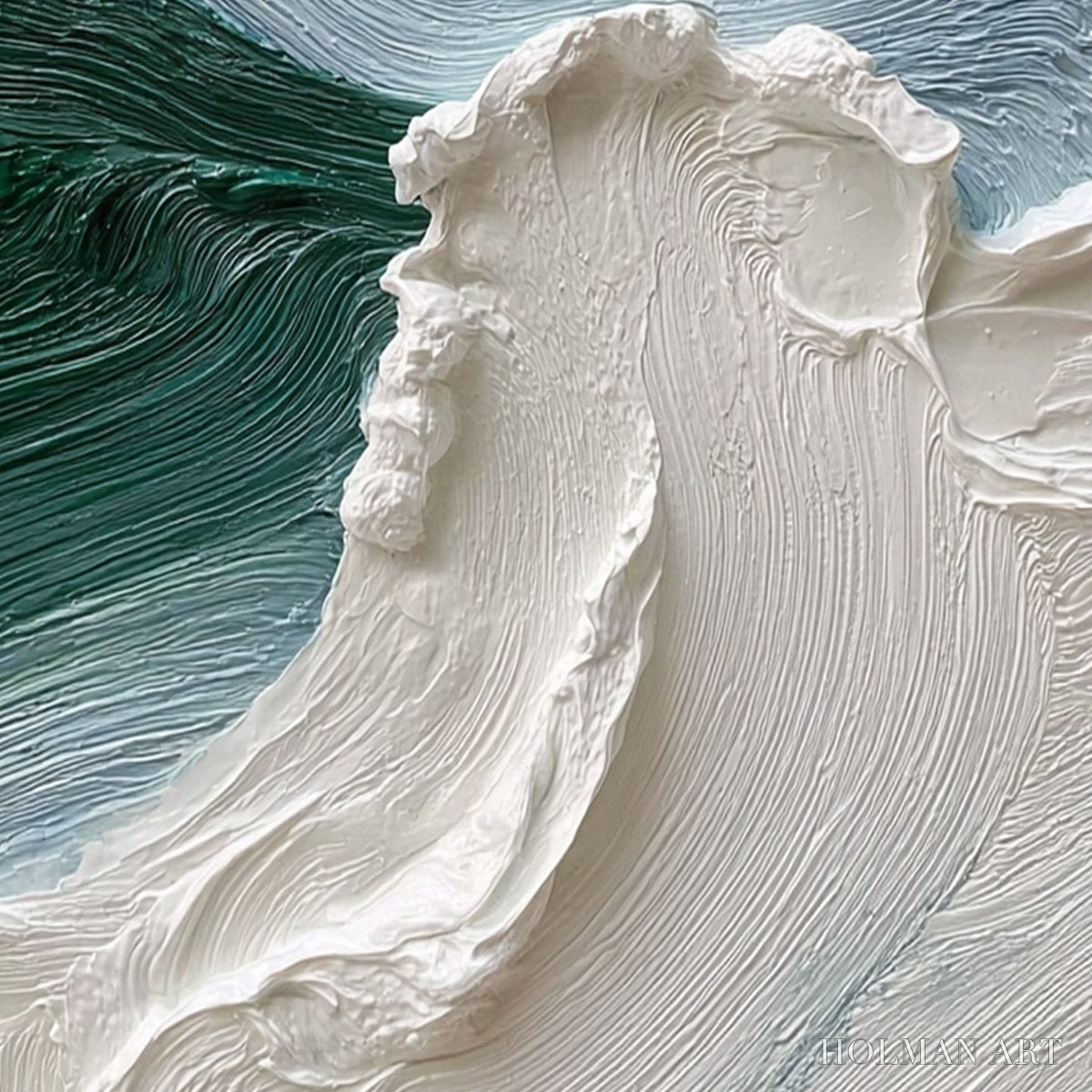 HOLMAN ART Aegean Crest – Heavily Textured Wabi Sabi Abstract Seascape Painting - image 3