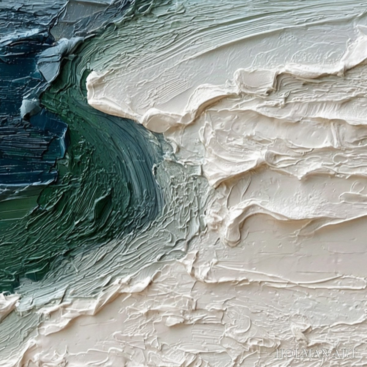 HOLMAN ART Tidal Convergence – Textured Wabi Sabi Abstract Seascape Painting - image 3