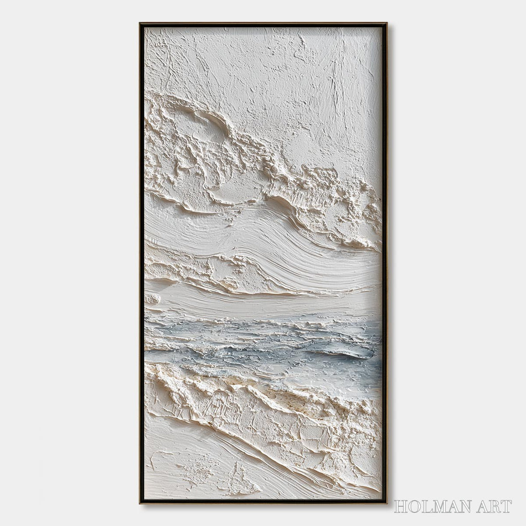 HOLMAN ART Tideline – Wabi Sabi Textured Coastal Abstract Painting - image 1