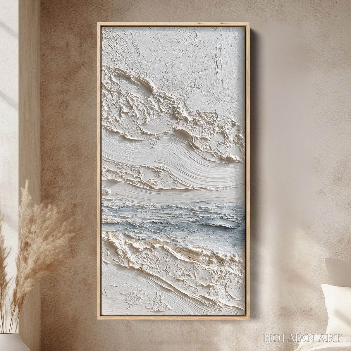 HOLMAN ART Tideline – Wabi Sabi Textured Coastal Abstract Painting - image 2