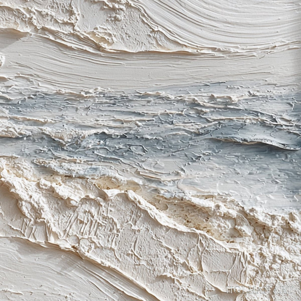 HOLMAN ART Tideline – Wabi Sabi Textured Coastal Abstract Painting - image 3