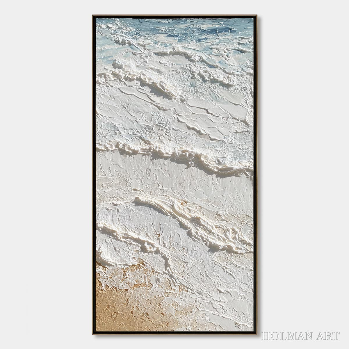 HOLMAN ART Shoreline Whispers – Textured Wabi Sabi Coastal Painting - image 1