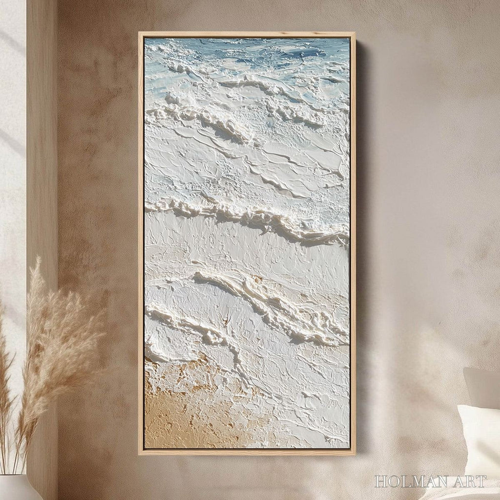 HOLMAN ART Shoreline Whispers – Textured Wabi Sabi Coastal Painting - image 2