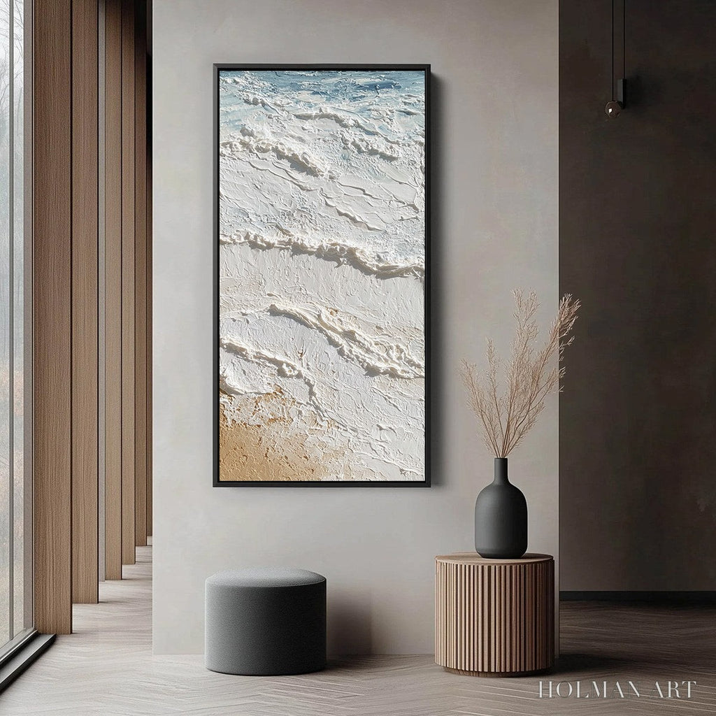 HOLMAN ART Shoreline Whispers – Textured Wabi Sabi Coastal Painting - image 6