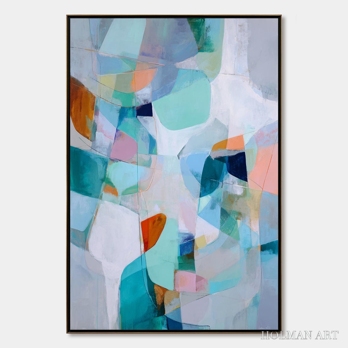 HOLMAN ART Coastal Drift – Colorful Abstract Vertical Composition Art - image 1