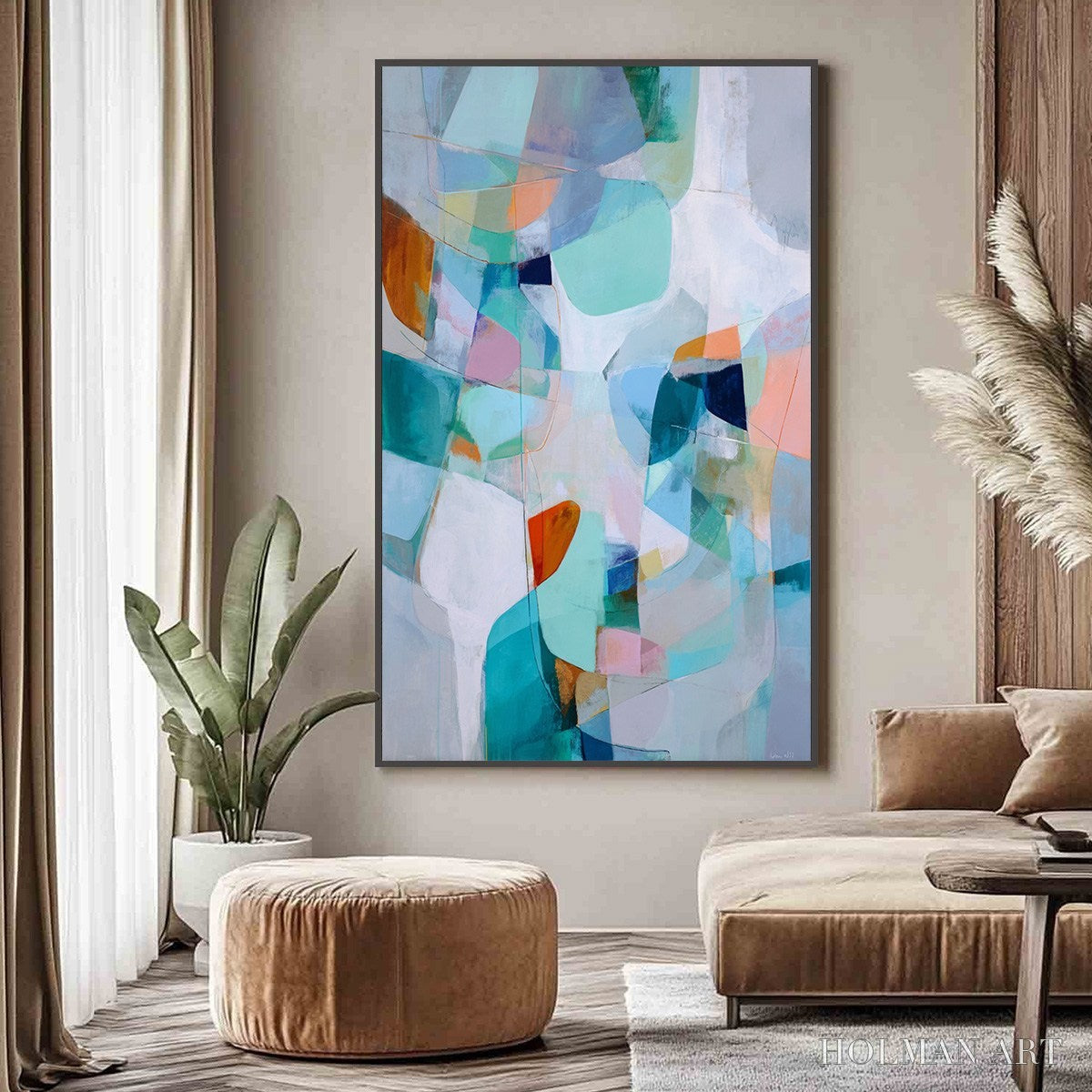 HOLMAN ART Coastal Drift – Colorful Abstract Vertical Composition Art - image 2