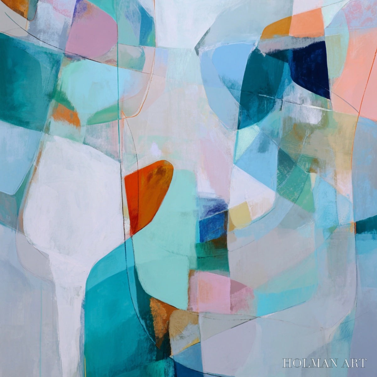 HOLMAN ART Coastal Drift – Colorful Abstract Vertical Composition Art - image 3