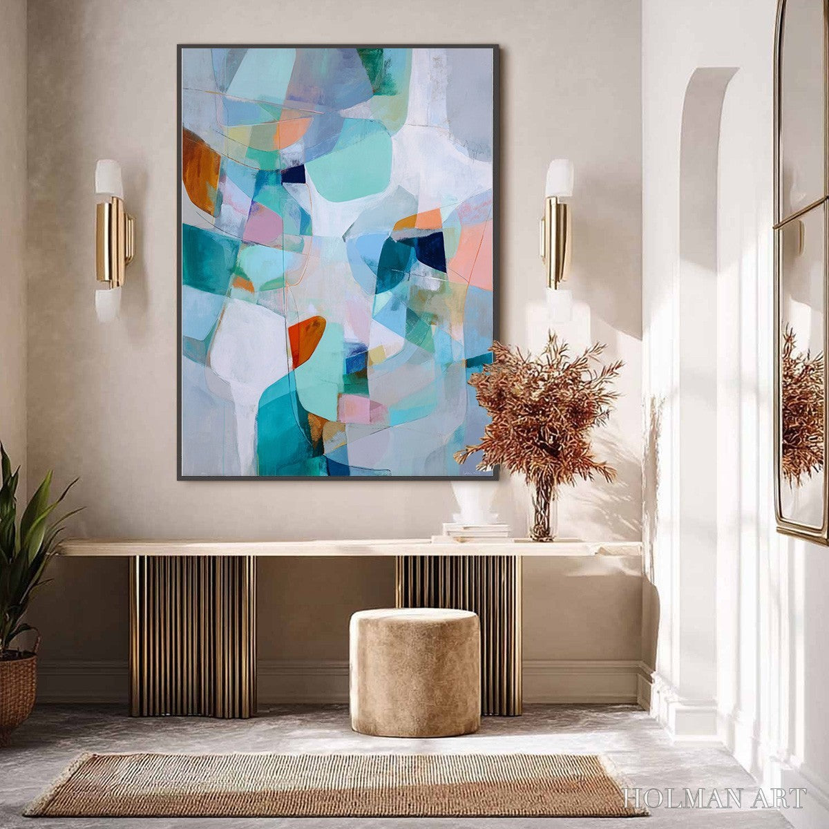 HOLMAN ART Coastal Drift – Colorful Abstract Vertical Composition Art - image 4