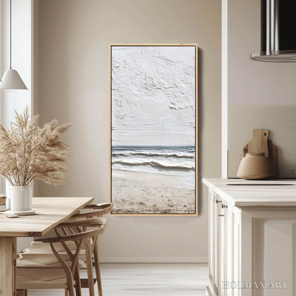 HOLMAN ART Whispering Tide – Textured Wabi Sabi Beach Scene Painting - image 5