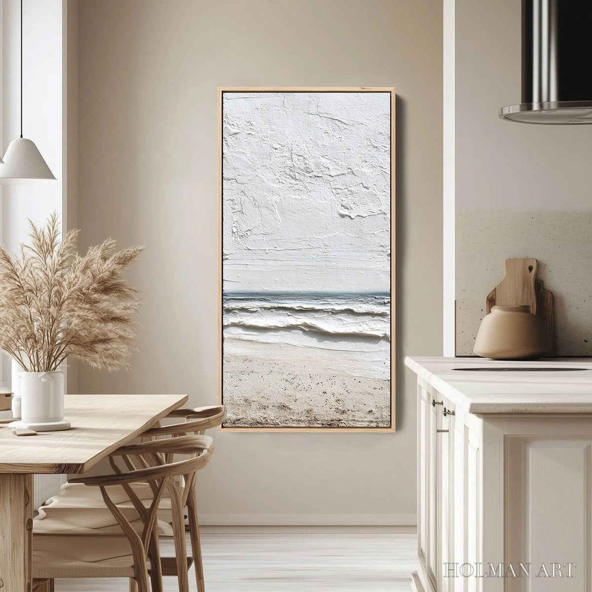 HOLMAN ART Whispering Tide – Textured Wabi Sabi Beach Scene Painting - image 5