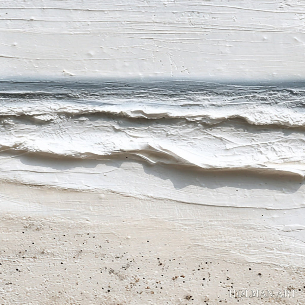 HOLMAN ART Whispering Tide – Textured Wabi Sabi Beach Scene Painting - image 6